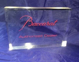 Rare Vintage Baccarat Authorized Dealer 6 " X 4 " X 1 " Stand Up Advertising Sign