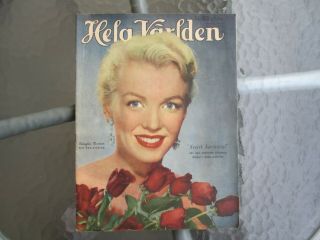 Swedish Rare Mag Marilyn Monroe Cover Hela Världen No 25 1951 Sweden