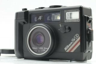 Rare " Top " Nikon L35 Aw Ad Black Film Camera 35mm F/2.  8 From Japan 225