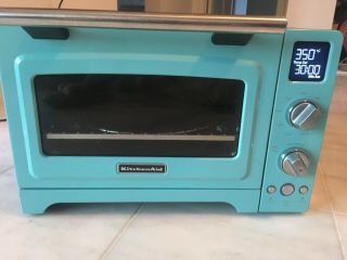 Countertop Toaster Oven KitchenAid Convection 1800 Watt Aqua Sky Blue Rare EUC 2
