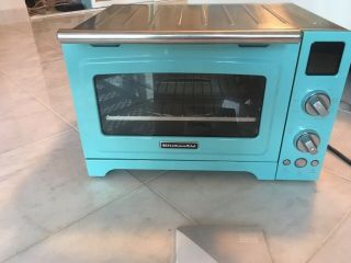 Countertop Toaster Oven KitchenAid Convection 1800 Watt Aqua Sky Blue Rare EUC 3