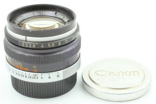 Rare F/2.  2 : Exc,  5 w/ Metal cap Canon 50mm F/2.  2 LTM Leica L39 From Japan 2