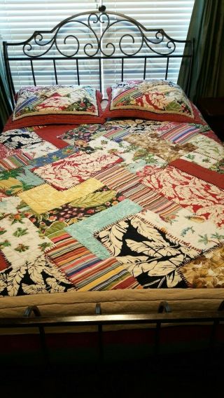 Pottery Barn Luau Tropical Island Quilt Rare Full/queen 88 X 90 " Pre - Owned