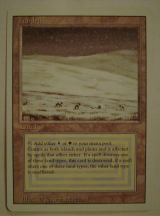 Mtg Card - Previously Owned Tundra From Revised - Rare Dual Land