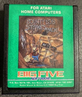 Rare Bounty Bob Strikes Back Atari 400 800 Xl Xe Computer Game Cart Cartridge