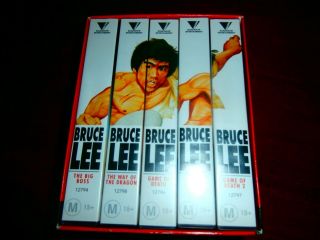 Unique Bruce Lee Boxset Box Set 5 Vhs Tapes Martial Arts Movies Rare