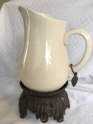 GG Gracious Goods Water Pitcher with Metal GG Base, .  Rare. 2