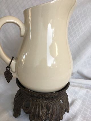 GG Gracious Goods Water Pitcher with Metal GG Base, .  Rare. 3