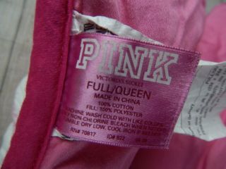 Victoria ' s Secret Rare PINK Logo Reversible Comforter Fits Full/Queen Bed HTF 3