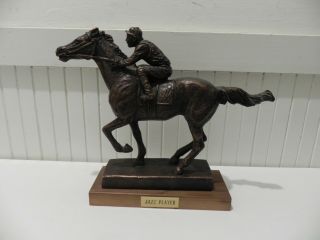 Very Rare Austin Products Inc 1982 Jockey Horse Riding 16 " Bronze Statue