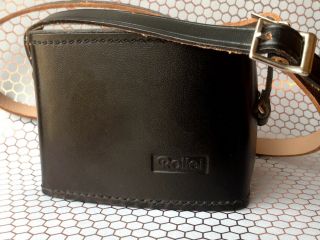 Very Rare Near Rollei 35 Hard Leather Case W/ Straps & Lens Guard