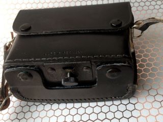 Very Rare Near Rollei 35 Hard Leather Case W/ Straps & Lens Guard 2