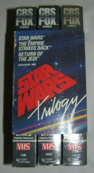 Star Wars Trilogy 1988 VHS Set w/ RARE Paper Slipcover - CBS FOX Video 2