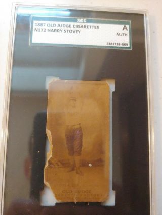 N172 1887 Old Judge Cigarettes Harry Stovey Sgc Authentic Rare