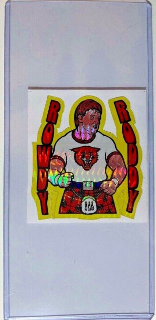 Wwf Rare 1980s Rowdy Roddy Piper Vending Machine Prism Sticker Wwe 80s Ljn Prizm