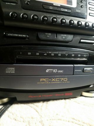JVC Boombox PC - XC70BK Dual Cassette 10 Disc Changer HYPER BASS PRO RARE 3