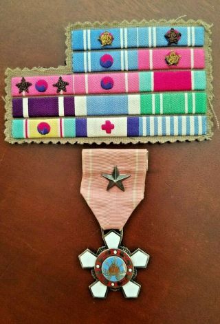 Very Rare Korean War Order Of Military Merit 4th Class Hwarang,  Silver No.  56638.