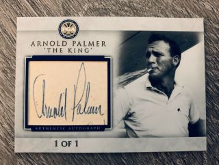 Arnold Palmer Masters Us Open 1960s Signed Custom Cut Auto Rare Signed Card 1/1
