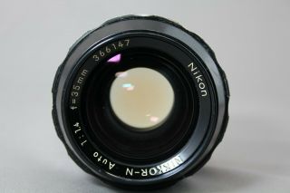 Rare Nikon Nikkor - N Auto 1:1.  4 35mm Non Ai Lens B005e 2