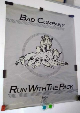 Bad Company,  Run With The Pack,  Rare,  1976 Promo Poster,  22 " X 28 "