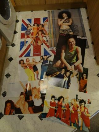 RARE Official collectable 8 Spice Girls Magazines and double - sided large posters 3