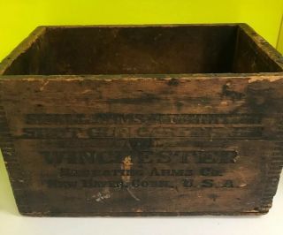 Vintage Winchester Repeating Small Arms Ammunition Wood Box Circa 1894 Old Rare