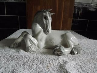 Beswick Rare Dapple Grey Shire Horse No.  2459 (lying Down)
