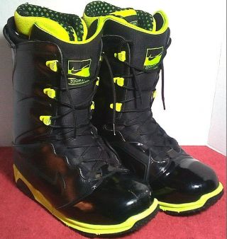 Nike Zoomites Snowboard Boots Black Neon Green Rare Men 