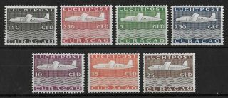 Curacao 1947 Nh Airmail Complete Set Of 7 Nvph Lp82 - Lp88 Cv €525 Vf & Rare