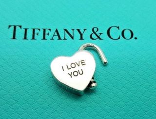 Rare Tiffany & Co Silver I Love You Lock Charm Pendant Padlock