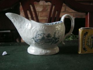 Rare 18th Century English Porcelain Sauceboat,  Late 18th Century.  William Reid.
