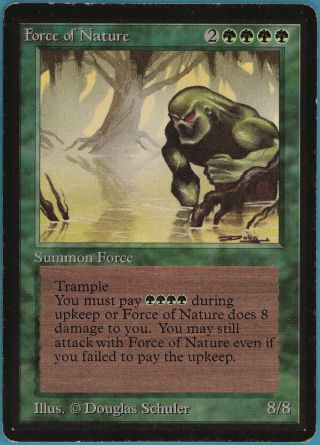 Force Of Nature Beta Heavily Pld Green Rare Magic Mtg Card (id 98627) Abugames