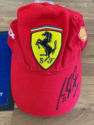Very Rare F1 Signed Cap Michael Schumacher Ferrari Shell Helix (149)