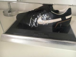 Hand Signed Ronaldinho Football Boot Rare Brazil Barcelona