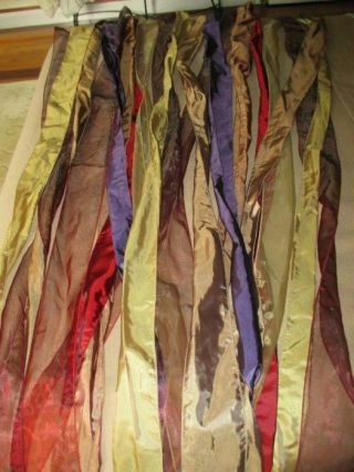 set of 2 rare MACKENZIE - CHILDS silk jewel tone WINDOW CURTAINS (54 x 82) 2