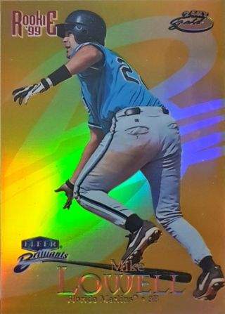 1999 Fleer Brilliants 24kt Gold Rc Rookie Mike Lowell 05/24 Rare