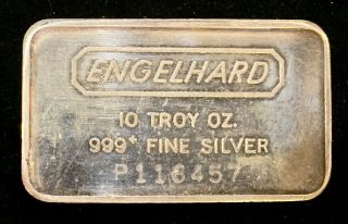 Engelhard P - Serial Prefix 10 Oz Silver Bar Rare.  999,  Fine Low Mintage 116457