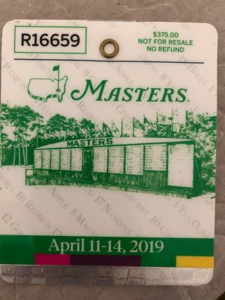 1 - 2019 Masters Golf Badge Tiger Woods Rare Ticket -