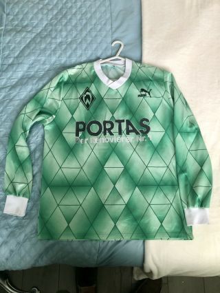 Werder Bremen 1989/90 Match Worn Away Shirt - Number 16 Trikot Rare