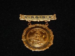 Daughters Of The American Revolution Virginia State Pin Very Rare Retired Dar