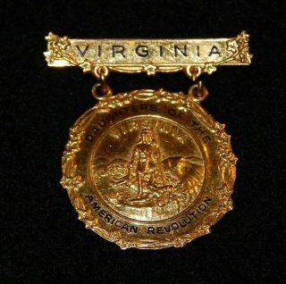 Daughters of the American Revolution Virginia State Pin Very Rare Retired DAR 2